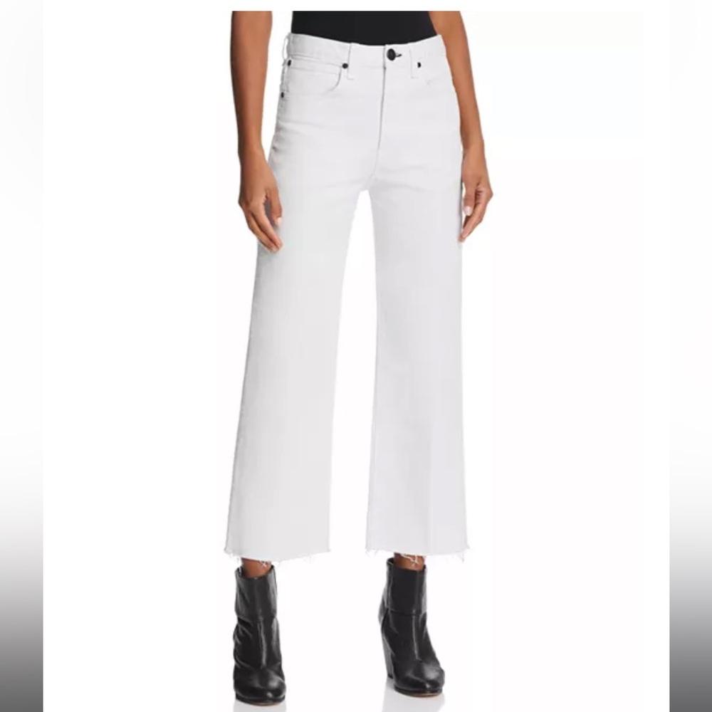 Rag & Bone Justine Wide Leg Cropped Ankle Jeans White Size 25